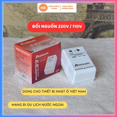 Cục đổi nguồn 110V sang 220V Singway du lịch, chỉ dùng thiết bị dưới 30W, an toàn, nhẹ cân