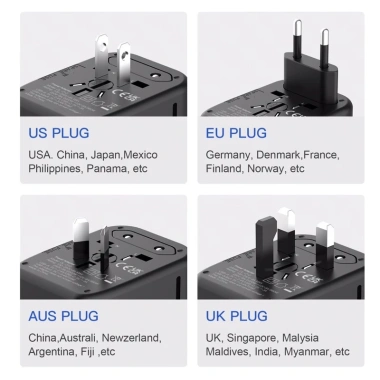 Cục sạc đa năng du lịch 4 đầu giắc, phù hợp mọi ổ cắm - Giảm còn 325.000đ