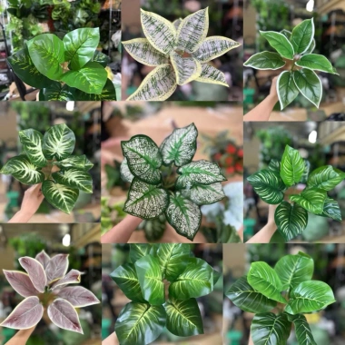 Cụm lá - hoa lụa giả sang trọng, trang trí nội thất, giảm còn 18.999 VND