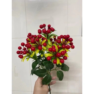 Cụm quả cherry hoa giả sang trọng - Trang trí nội thất, giá chỉ 29.999đ 3