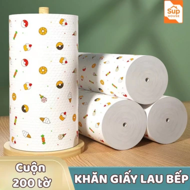 Cuộn 200 Khăn Giấy Vải Lau Đa Năng Siêu Thấm Hút, Siêu Dai, Giặt Tái Sử Dụng, Giá 15.000 VND