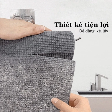 Cuộn 25 khăn lau bếp đa năng chất than tre màu xám 20.5x20.5cm - Giá chỉ 25.700 VND