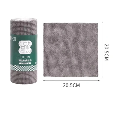 Cuộn 25 khăn lau bếp đa năng chất than tre màu xám 20.5x20.5cm - Giá chỉ 25.700 VND