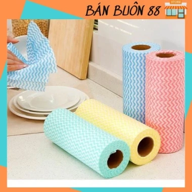 Cuộn 50 khăn vải không dệt đa năng, thấm hút tốt, dùng lại nhiều lần - 16.699₫