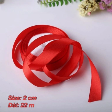 Cuộn ruy băng Đỏ 4-2-1cm Dây lụa Trang trí Lễ Tết Bính Ngọ Đẹp Bền Giá 12.000₫