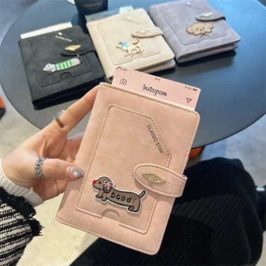 CUPFUN Ốp Hộ Chiếu RFID Thêu Chó Chống Thấm Nước Da PU – Thiết Kế Động Vật, Kẹp ID Thẻ Ngân Hàng, 143.532₫