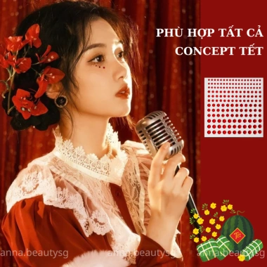 Đá đính mặt màu đỏ - Phụ kiện makeup Tết, hạt dán mặt có keo sẵn, chỉ 39.000₫ 3 Đá đính mặt màu đỏ - Phụ kiện makeup Tết, hạt dán mặt có keo sẵn, chỉ 39.000₫ 3
