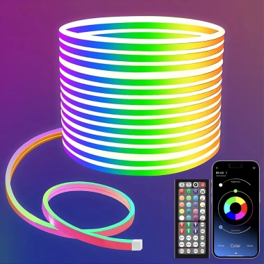 Dải đèn neon RGB Decro chống nước, đồng bộ nhạc từ xa - ánh sáng phòng ngủ và ngoài trời, giá 279.000đ