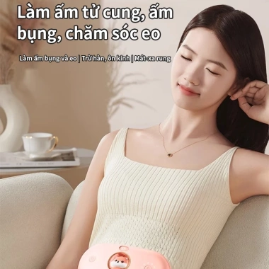 Đai Massage Bụng Chườm Nóng ICON Giảm Đau Kinh Nữ Sạc Dây Quà Tặng Bạn Gái