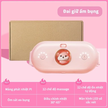 Đai Massage Bụng Chườm Nóng ICON Giảm Đau Kinh Nữ Sạc Dây Quà Tặng Bạn Gái 10 Đai Massage Bụng Chườm Nóng ICON Giảm Đau Kinh Nữ Sạc Dây Quà Tặng Bạn Gái 10