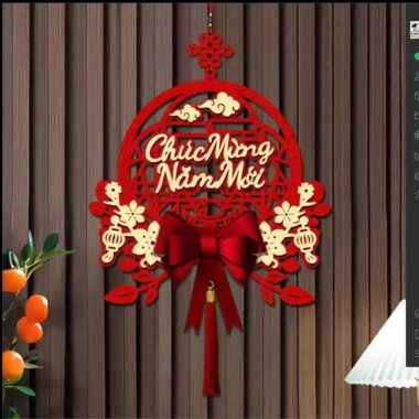 Dải Treo Đỏ May Mắn Tết 2.024 – Trang Trí Cửa Nhà, Giá Chỉ 35.000 VND, Chúc Năm Mới 3