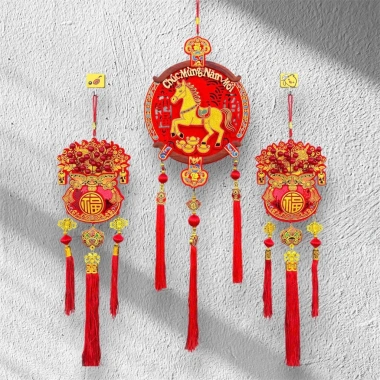 Dải treo Ngựa Trang Trí Tết 2.026 - Bính Ngọ Mã Đáo Thành Công, Chúc Mừng Năm Mới 9