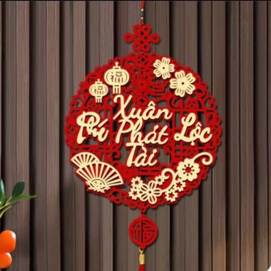 Dải Treo Trang Trí Tết PHÚC LỘC THỌ Khánh Nhung Đỏ – May Mắn, Giá 35.000 VNĐ