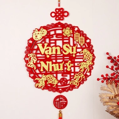 Dải Treo Trang Trí Tết PHÚC LỘC THỌ Khánh Nhung Đỏ – May Mắn, Giá 35.000 VNĐ