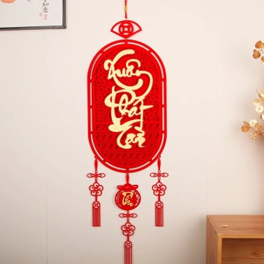 Dải Treo Trang Trí Tết PHÚC LỘC THỌ Khánh Nhung Đỏ – May Mắn, Giá 35.000 VNĐ