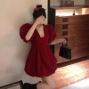 Đầm bí đầm nhung tay phồng sang trọng – Dự tiệc thanh lịch SAM SAM BOUTIQUE giá 448k 5