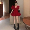 Đầm bí đầm nhung tay phồng sang trọng – Dự tiệc thanh lịch SAM SAM BOUTIQUE giá 448k 7