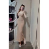 Đầm Body Nữ Cổ Vuông Dáng Dài Xòe Basic MOMYNA D145 - Tay Ngắn Tôn, Giá 132k 4