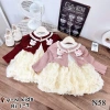 Đầm công chúa bé gái xòe bồng bềnh, áo khoác len gân, Tết Noel 8-19kg, giảm còn 195.999₫ 3