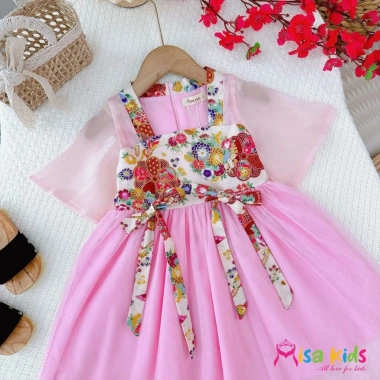 Đầm công chúa hanbok bé gái size 12-40kg thiết kế cao cấp, đẹp dịp Tết, chỉ 205.640₫ - FLASH SALE 8