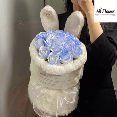 Đầm Hoa Sáp Tai Thỏ 16 Bông Quà Tặng Valentine 8/3 14/2 Túi Đèn Trang trí phòng Giá 199.000₫ 7