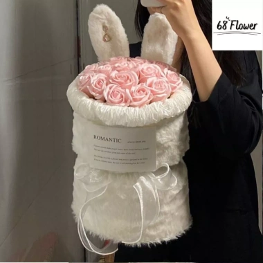 Đầm Hoa Sáp Tai Thỏ 16 Bông Quà Tặng Valentine 8/3 14/2 Túi Đèn Trang trí phòng Giá 199.000₫ 9
