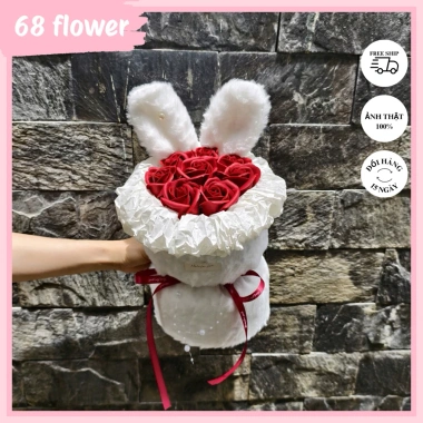 Đầm Hoa Sáp Tai Thỏ 16 Bông Quà Tặng Valentine 8/3 14/2 Túi Đèn Trang trí phòng Giá 199.000₫ 10