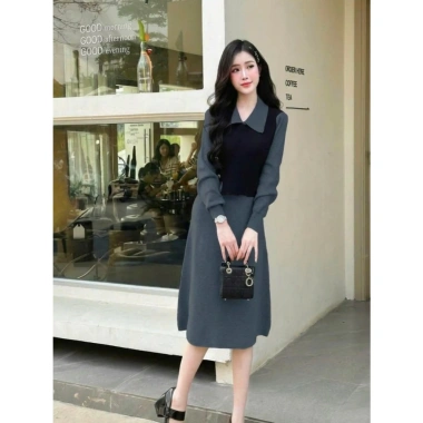Đầm len bigsize ghile pastel khuyến điểm - Outfit mặc Tết, giá chỉ 299k