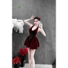 Đầm nhung kim tuyến cổ yếm đính nơ, dáng ôm quyến rũ, giảm giá 135k, chất liệu cao cấp 2