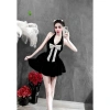 Đầm nhung kim tuyến cổ yếm đính nơ, dáng ôm quyến rũ, giảm giá 135k, chất liệu cao cấp 6
