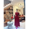 Đầm nhung tay bồng cổ tròn dáng dài xoè có túi - Giá ưu đãi 319.000 VND 3