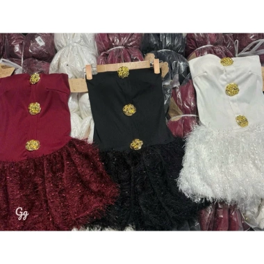 Đầm ống 3 nút phối lông dưới, mút dây kéo hông - Siêu thoải mái, giá 180.000₫