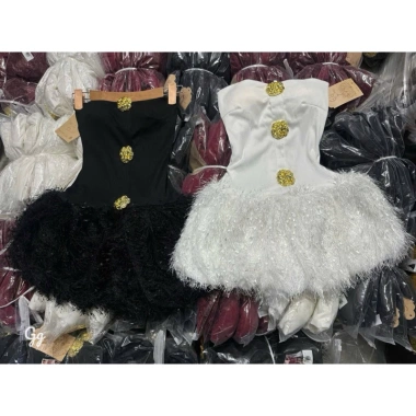 Đầm ống 3 nút phối lông dưới, mút dây kéo hông - Siêu thoải mái, giá 180.000₫