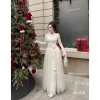 Đầm ren lệch vai tết hoa, phối tơ lưới dài, kèm dây hoa nụ - Giá chỉ 319k 6