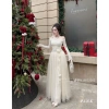 Đầm ren lệch vai tết hoa, phối tơ lưới dài, kèm dây hoa nụ - Giá chỉ 319k 7