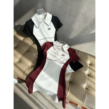 Đầm thun phối 142 đỏ - Siêu nhẹ, ôm body, giảm giá 23 chỉ 630k 2