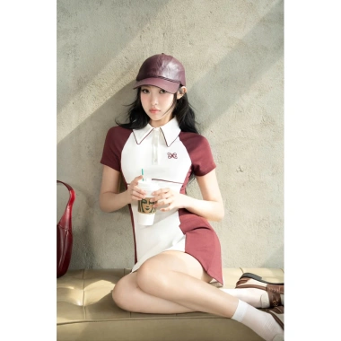 Đầm thun phối 142 đỏ - Siêu nhẹ, ôm body, giảm giá 23 chỉ 630k 7