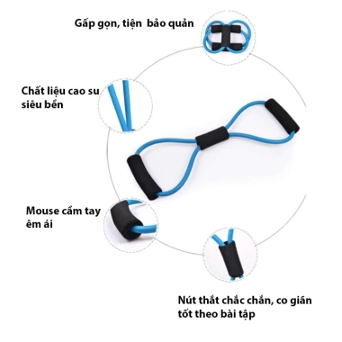 Đàn Hồi Kháng Lực Đa Năng Vòng 8 - Dây Kéo Gym Nam Nữ, Tập Tay, Giá 19.000đ 8