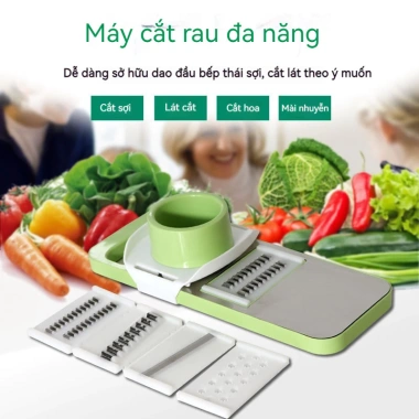 Dao Bào Đa Năng 5 in 1 - Bào Rau Củ, Thái Hạt Lựu, Cắt Sợi Khoai Tây - 41k