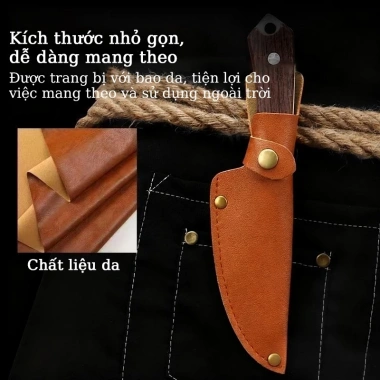 Dao chặt xương đa năng – Thép không gỉ cao cấp, vỏ da tiện dụng, phù hợp dã ngoại