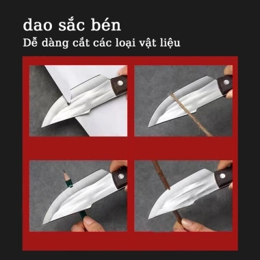 Dao chặt xương đa năng – Thép không gỉ cao cấp, vỏ da tiện dụng, phù hợp dã ngoại