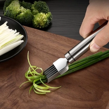 Dao chẻ hành lá đa năng 6 lưỡi thép không gỉ - Dụng cụ cắt hành tỏi tiện lợi 26.900 VND