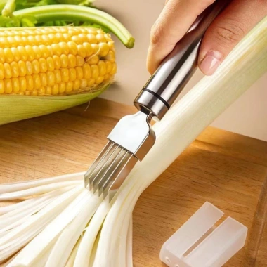 Dao chẻ hành lá đa năng 6 lưỡi thép không gỉ - Dụng cụ cắt hành tỏi tiện lợi 26.900 VND