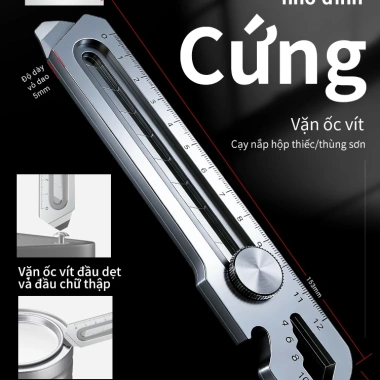 Dao đa năng ConicalHat thép không gỉ 6 trong 1 - lưỡi cắt giấy 18mm, tiện lợi cho văn phòng và học sinh, chỉ 180.000₫ 2