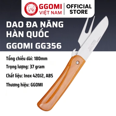 Dao gấp đa năng 3in1 Hàn Quốc GGomi GG356 – mở lọ chai, nĩa ăn, gọt trái cây, du lịch picnic, giảm còn 42.000₫