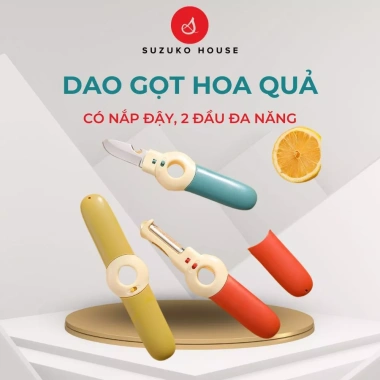 Dao gọt đa năng mini SUZUKO HOUSE 2 đầu inox không rỉ cho văn phòng và du lịch