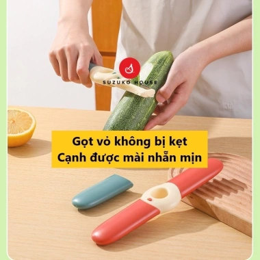 Dao gọt đa năng mini SUZUKO HOUSE 2 đầu inox không rỉ cho văn phòng và du lịch