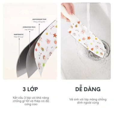 Dao gọt hoa quả chống gỉ du lịch, in chuyển nhiệt xinh xắn - Giá ưu đãi 85.000₫