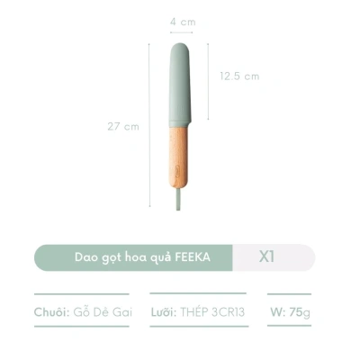 Dao gọt trái cây FEEKA 27cm cầm gỗ, nắp đậy tiện du lịch, giảm còn 62.500