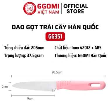 Dao gọt trái cây Hàn Quốc GGomi GG351P - Lưỡi siêu sắc, bao ABS, tiện du lịch, chỉ 55.000₫ 6